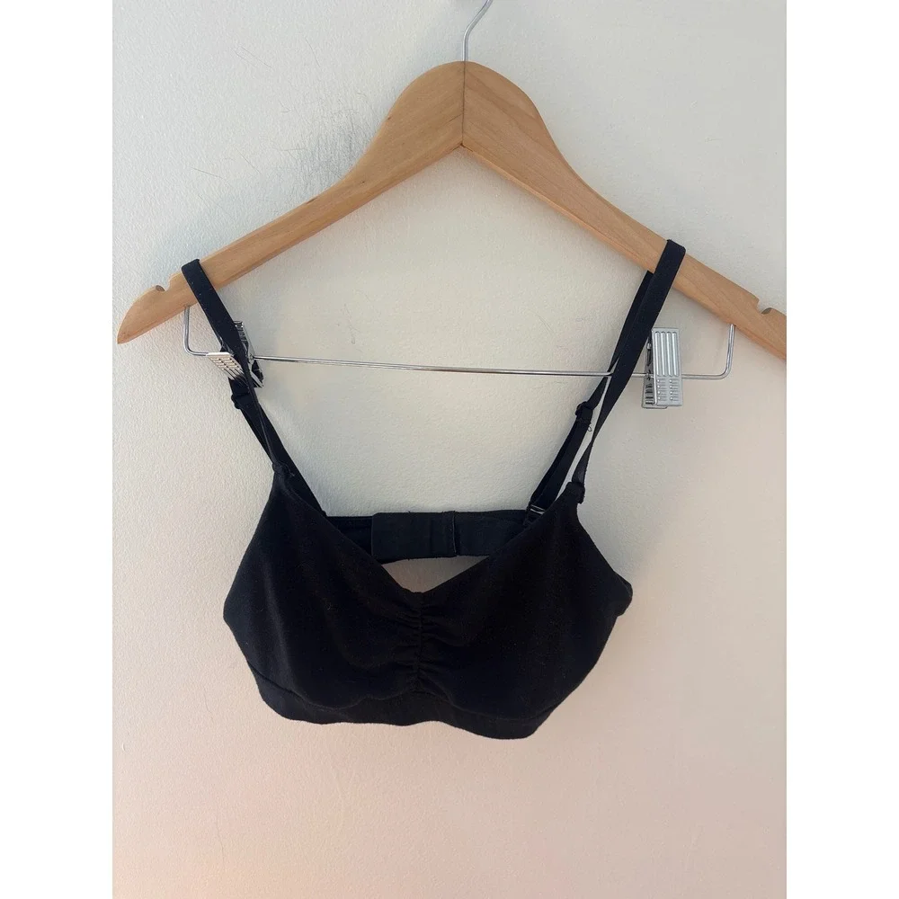 Quince Black Micromodal Bralette‎ Small Adjustable Straps Wireless